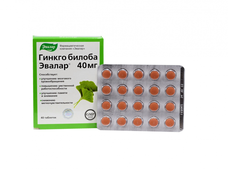 Evalar Ginkgo Biloba 40 mg, 40 tablet