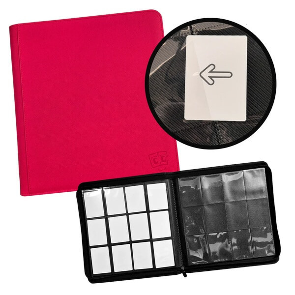 Album na karty TCG Guru 12-Pocket Zippered - Xenon Red na 480 karet