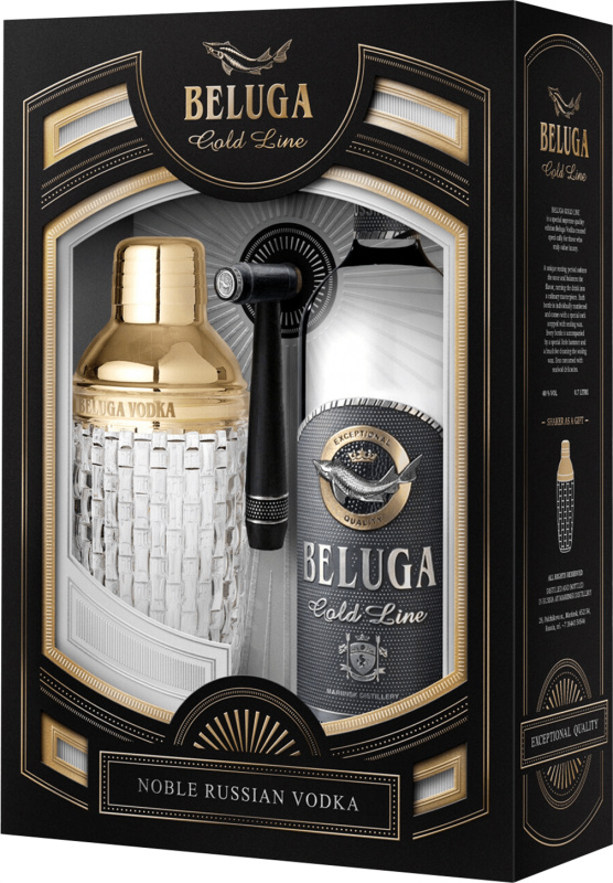 Beluga Gold Line v koženém obalu 40 % 1 l