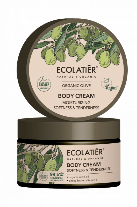 ECOLATIER - Hydratační tělový krém, jemnost a citlivost, OLIVA, 250 ml