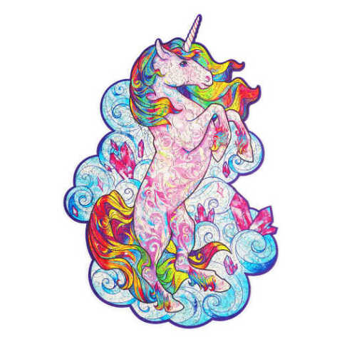 Dřevěné puzzle UNIDRAGON Jednorožec - S