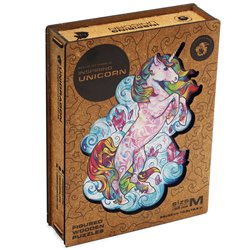 Dřevěné puzzle UNIDRAGON Jednorožec - M