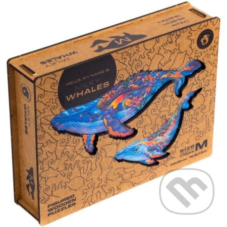 Veľryby M (Unidragon drevené puzzle) - puzzle z kategorie Zvířata