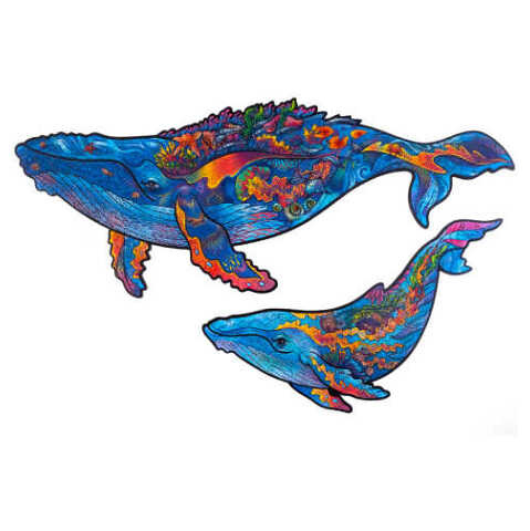 Dřevěné puzzle UNIDRAGON Velryby King size
