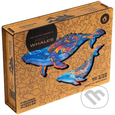 Dřevěné puzzle UNIDRAGON Velryby King size