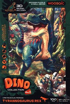 Dřevěné puzzle UNIDRAGON Woosaic DINOSAURUS - TYRANNOSAURUS REX 100 dílků