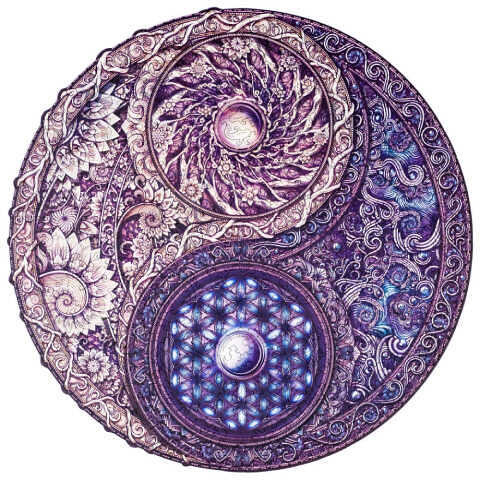 Mandala protiklady velikost M (Unidragon dřevěné puzzle)