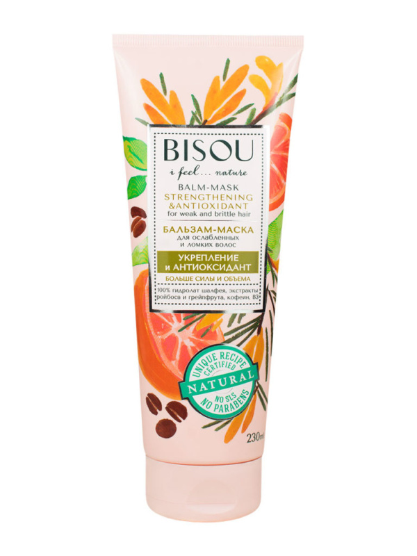 BISOU Balzámová maska - ​​Pro oslabené a lámavé vlasy - Posilující a antioxidační, 230 ml