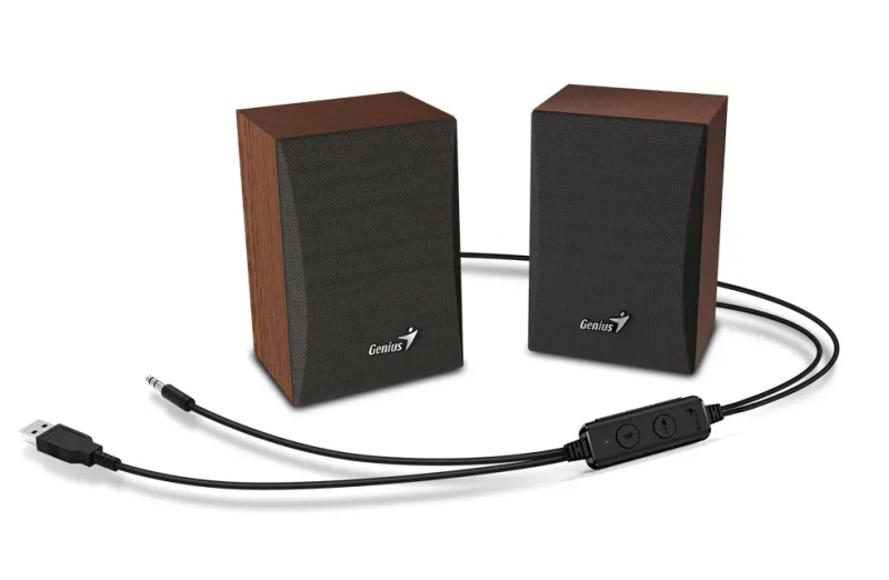 Genius SP-HF380BT bezdrátové reproduktory 2.0 černé/hnědé