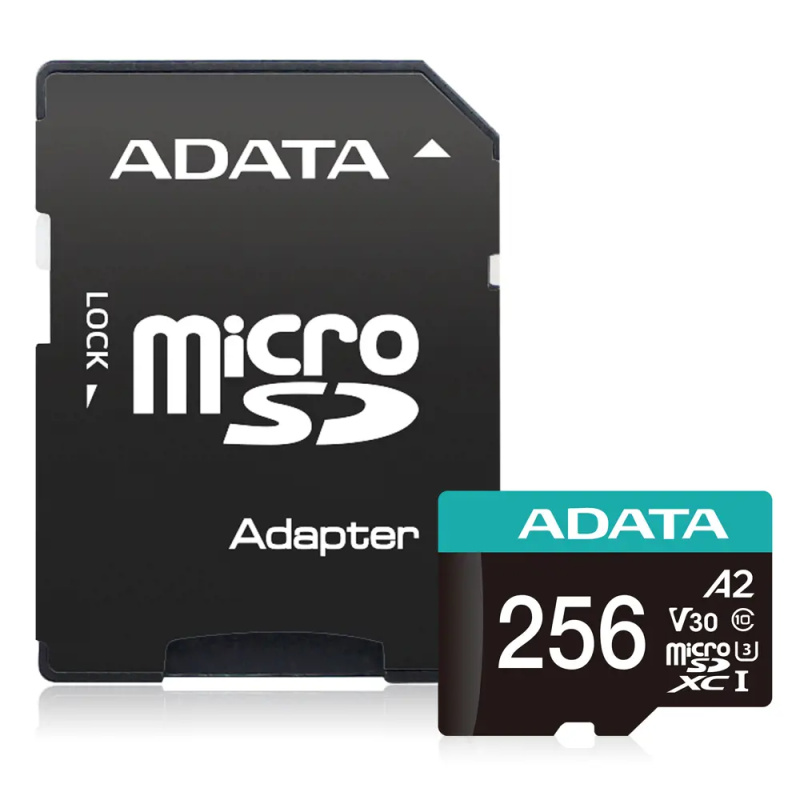 ADATA Premier Pro MicroSDXC karta 256GB + SD adaptér Černá