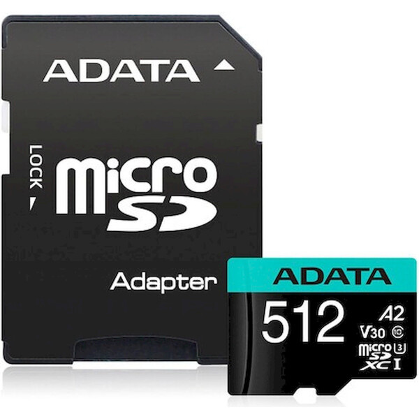 ADATA Premier Pro MicroSDXC karta 512GB + SD adaptér Černá