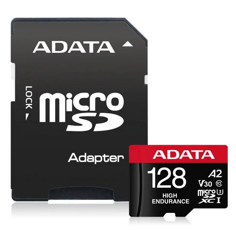ADATA High Endurance MicroSDXC karta 128GB + SD adaptér Černá
