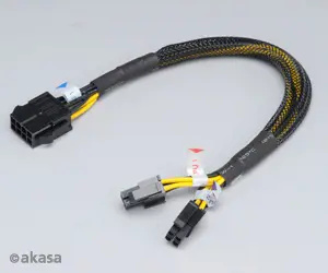 Akasa redukce napájení 8Pin(M) to 8Pin/2x4Pin(F) 30cm