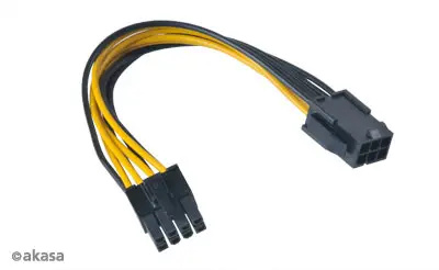 Akasa kabel PCIe 6-pin na 8-pin, ATX 12V, 15cm