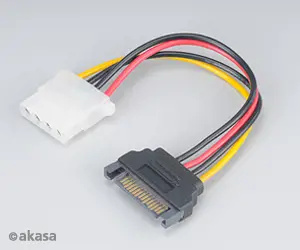 Akasa Adaptér SATA na 4pin Molex - 15 cm (AK-CBPW03-15)