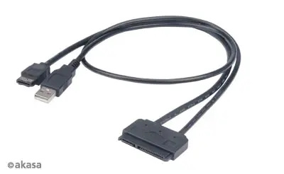 Akasa Flexstor Esata kabel Černá