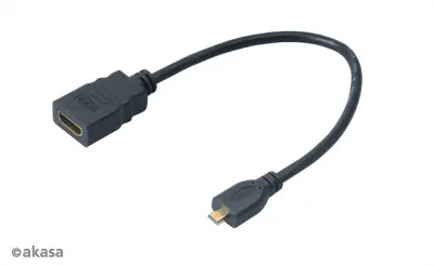 Akasa HDMI na mikro HDMI adaptér 25 cm Černá