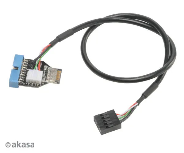 Akasa AK-CBUB38-40BK, interní MB adaptér USB3.1/USB3.1(19pin)