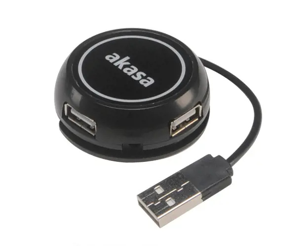 AKASA USB-A hub 4v1 černý Černá