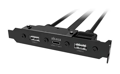 Akasa USB 3.1 gen 1 typ C a 2xTyp A 2.0 záslepka (AK-CBUB53-40BK)