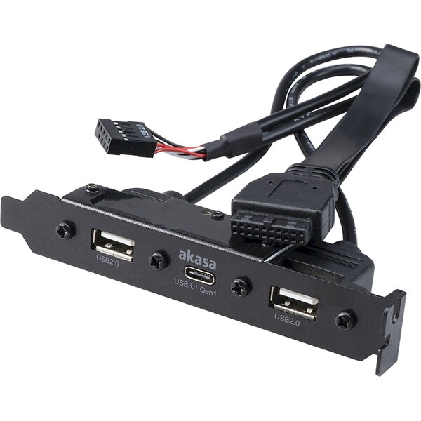 Akasa USB 3.1 gen 1 typ C a 2xTyp A 2.0 záslepka (AK-CBUB53-40BK)