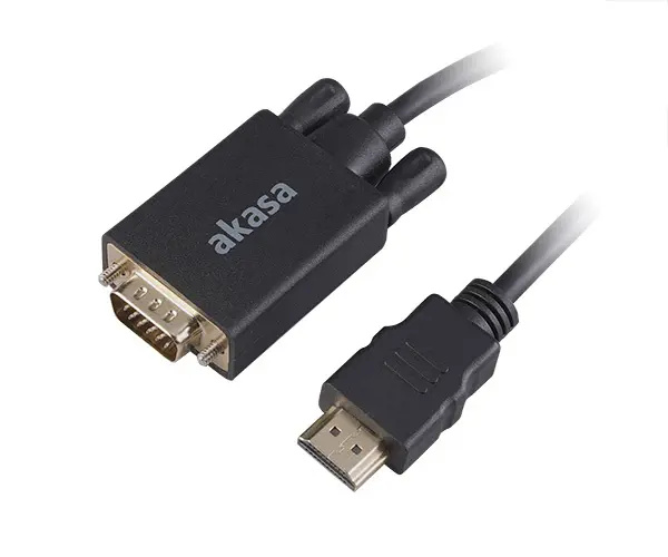Akasa kabel k monitoru HDMI - VGA, 1920x1080p@60Hz, 2m, černá