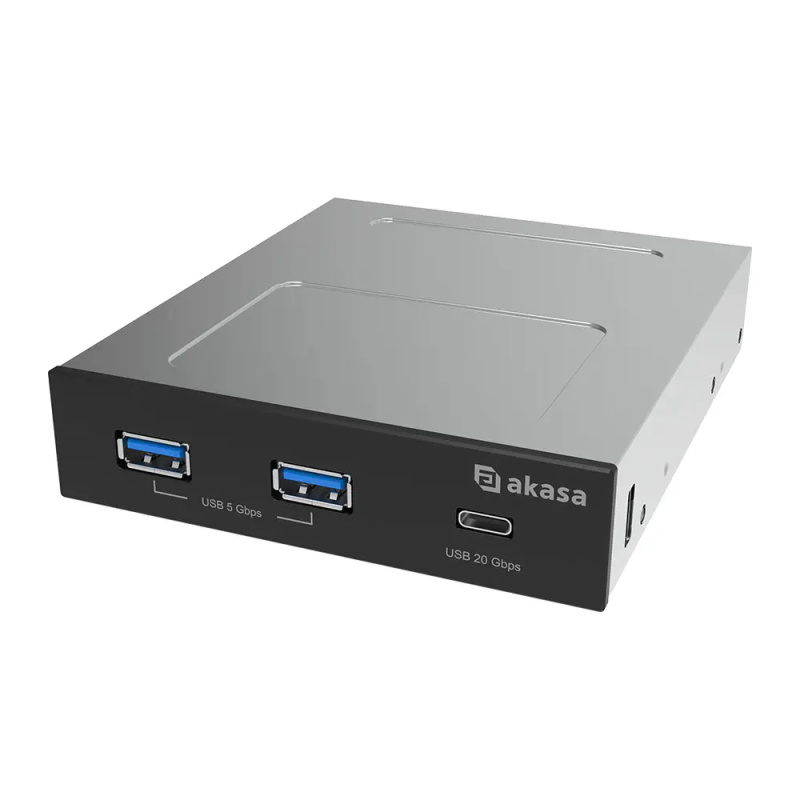 AKASA USB-A hub 3v1 antracitový Antracitová