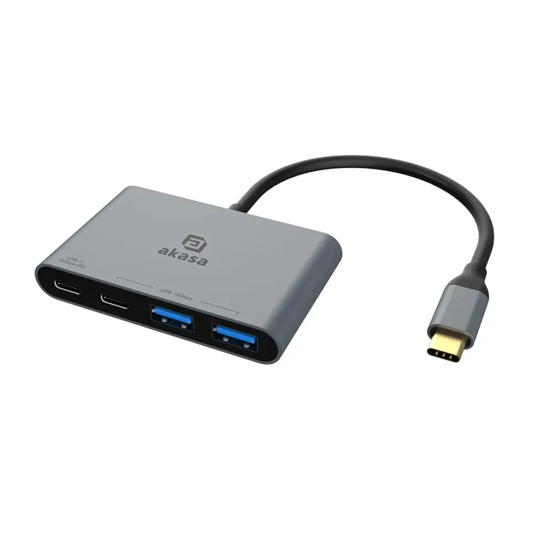 AKASA USB-C Hub 4v1 antracitový Antracitová
