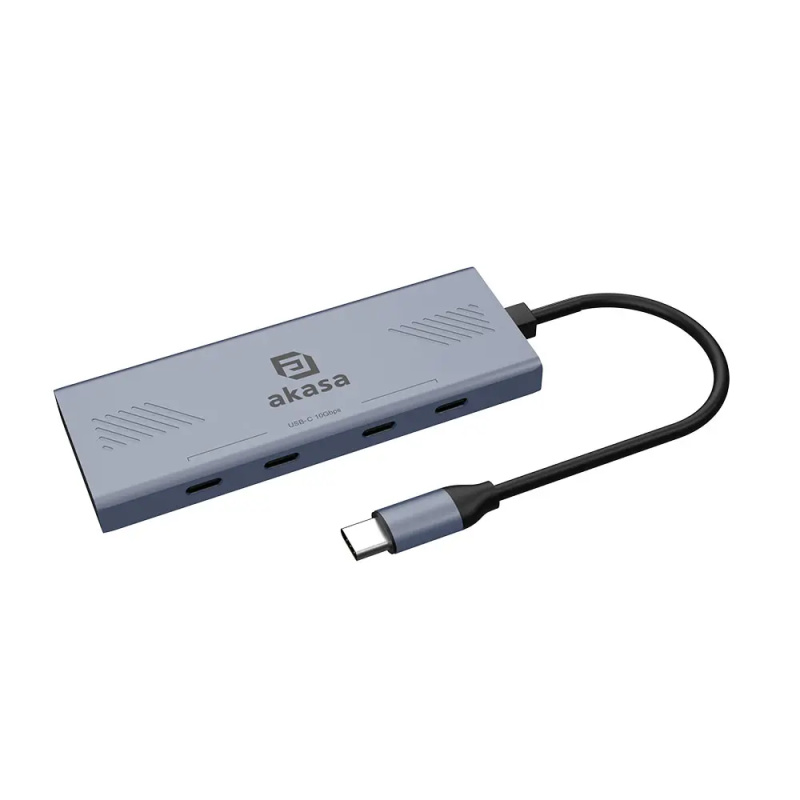 AKASA USB-C Hub 4v1 antracitový Antracitová