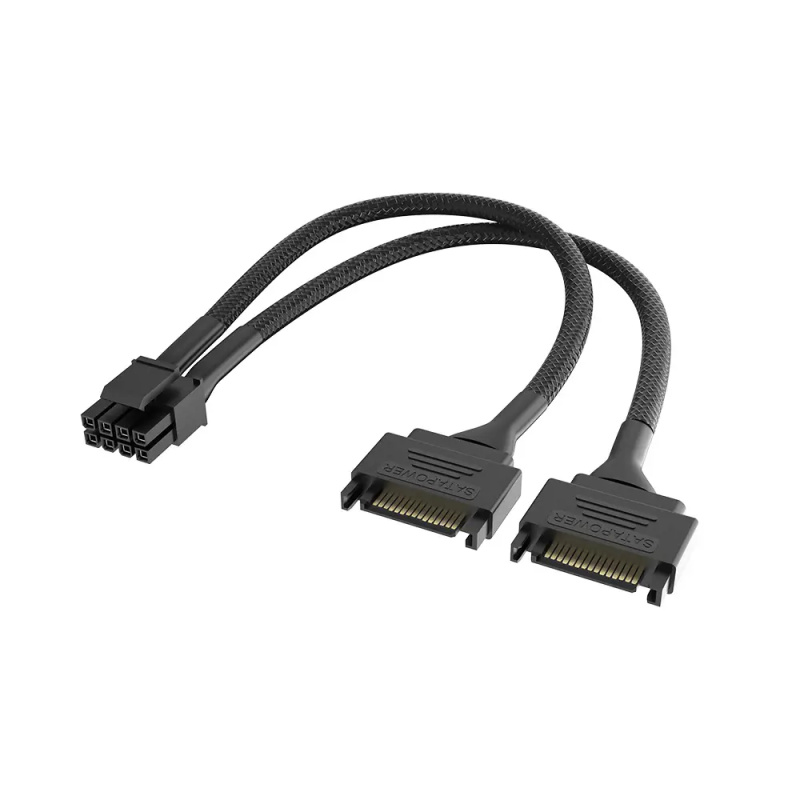 Akasa - Dual SATA na 8-Pin CPU Power Adapter Cable (AK-CBPW33-15)