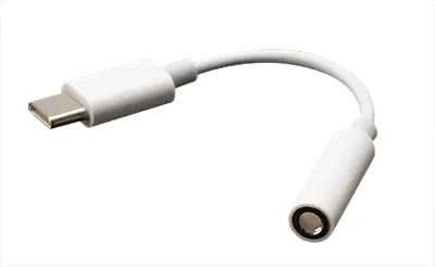 Akasa redukce USB-C - 3.5mm Jack, 10cm, bílá