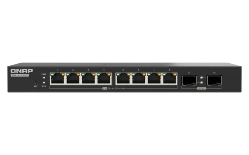 QNAP switch QSW-L2110-2S8T (8x 2,5GbE port, 2x 10Gb SFP+ port, Lite Managed)