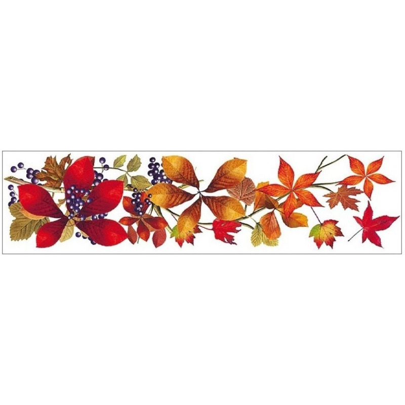 Okenní fólie pruh s podzimním listím 59 x 15 cm č.4
