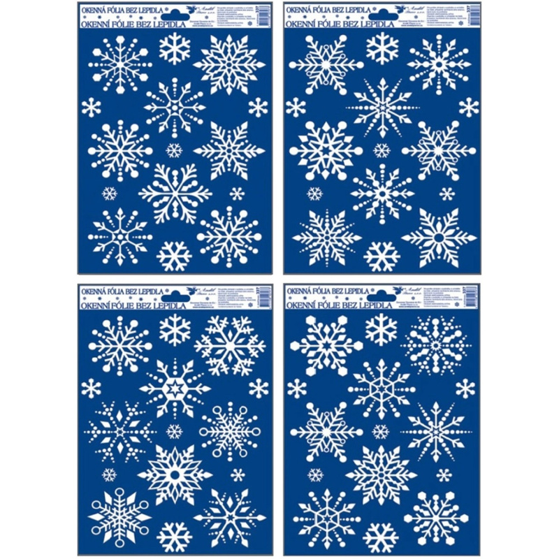 Vánoční dekorace, okenní fólie se sněhovým efektem 1 ks, 27 x 20 cm