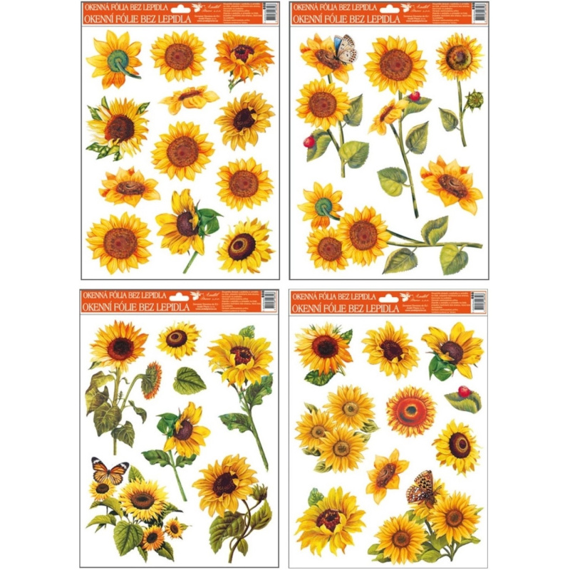 Anděl Přerov Okenní fólie slunečnice, různé druhy, 1 ks, 38 x 30 cm