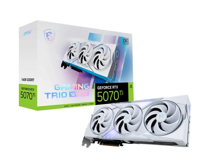 MSI NVIDIA GeForce RTX 5070 Ti TRIO OC WHITE (RTX 5070 Ti 16G GAMING TRIO WH) Bílá