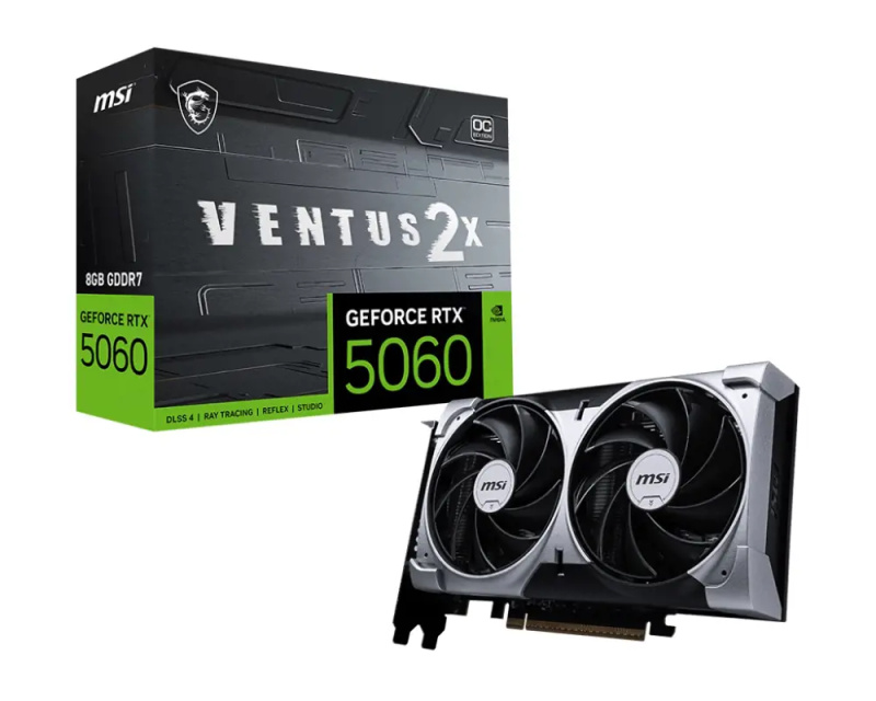 MSI NVIDIA GeForce RTX 5060 8G VENTUS 2X OC (RTX 5060 8G VENTUS 2X OC) Černá