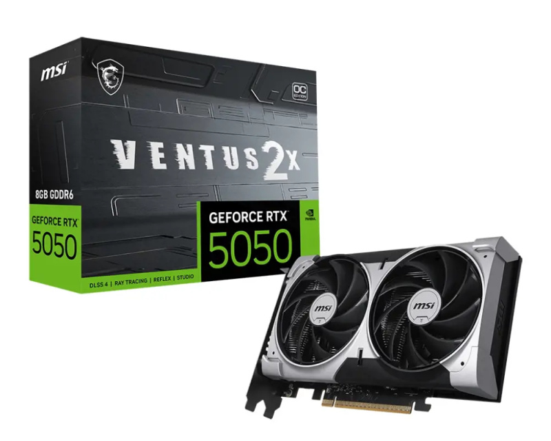 MSI NVIDIA GeForce RTX 5050 8G VENTUS 2X OC Černá/stříbrná