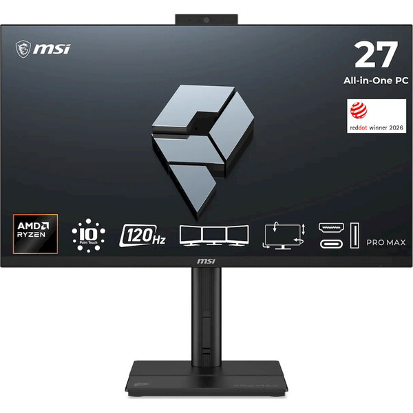 MSI PRO MAX/27TP Z 8MG-002XEU/27"/FHD/T/R7-255/16GB/512GB/AMD int/bez OS/Černá/3R