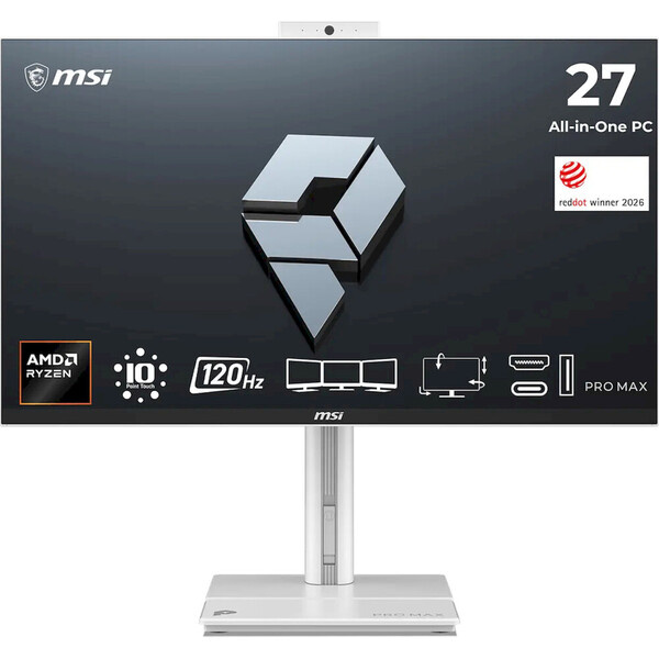 MSI PRO MAX/27TP Z 8MG-003XEU/27"/FHD/T/R7-255/16GB/512GB/AMD int/bez OS/Bílá/3R