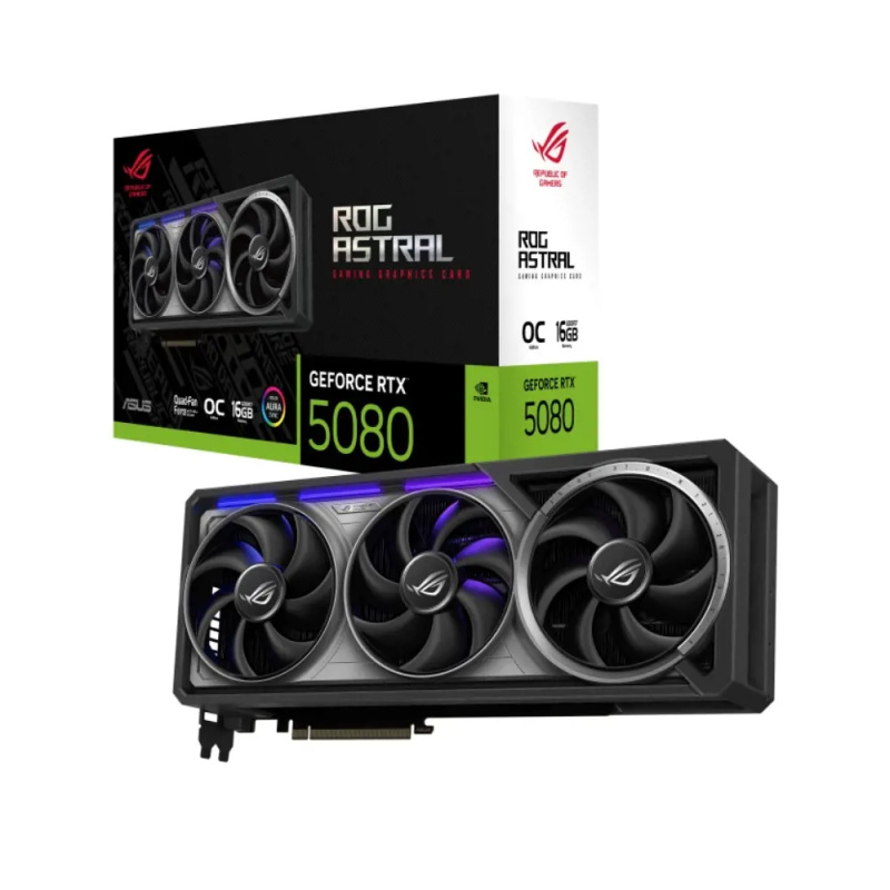 ASUS ROG Astral NVIDIA GeForce RTX 5080 16GB GDDR7 OC (90YV0LV0-M0NA00) Černá