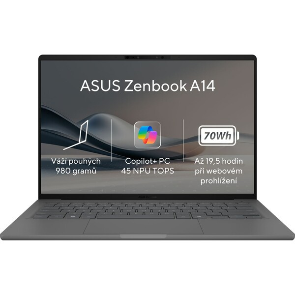 ASUS Zenbook A14 UX3407QA-OLED267W Šedá