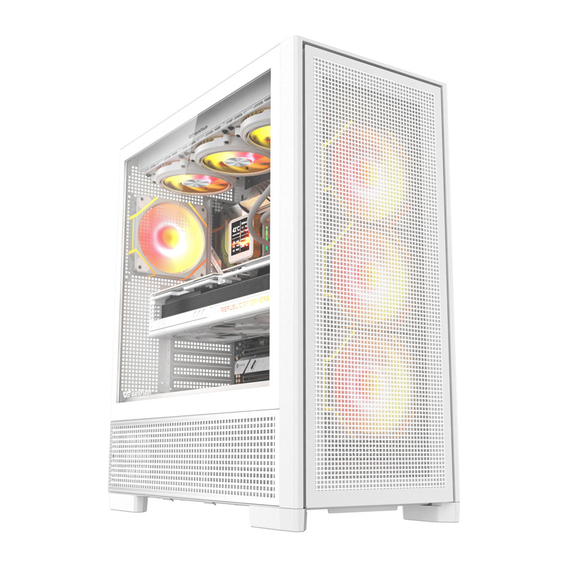Počítačová skříň DarkFlash AIRNOVA (bílá) + 3 ventilátory