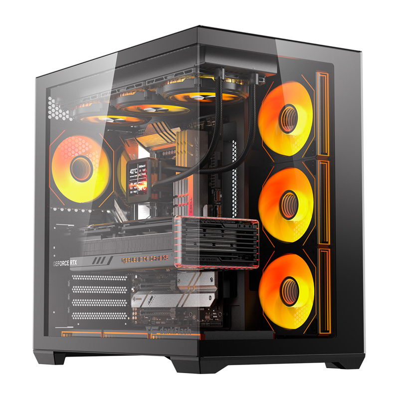 Počítačová skříň DarkFlash C280 (černá) + 7 ventilátorů