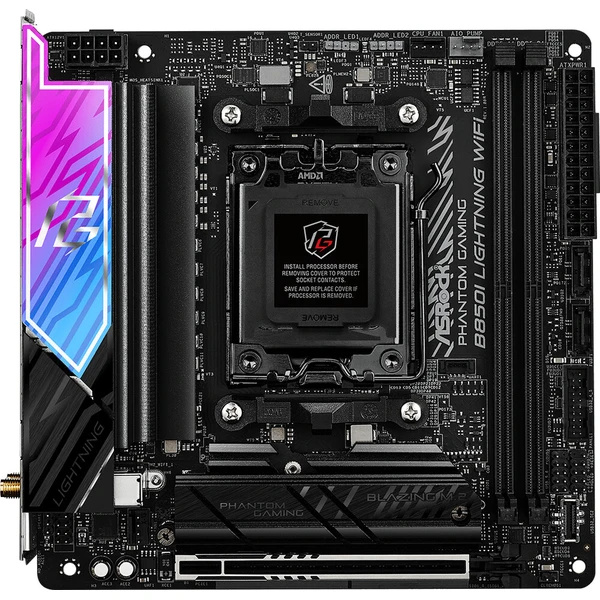 ASRock MB Sc AM5 B850I Lightning WiFi, AMD B850, 2xDDR5, 1xUSB4, 1xHDMI, WiFi, Mini-ITX (B850I Light