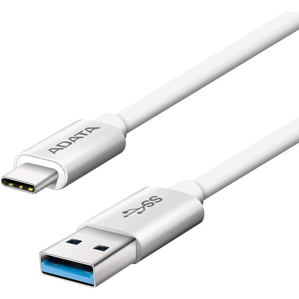 ADATA ACA3AL-100CM-CSV USB-C TO 3.1 A, 100cm, hliníkový Bílá