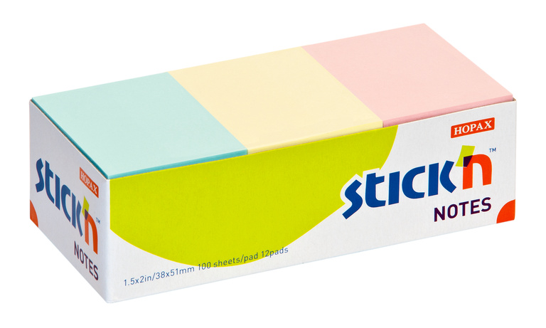 Notes 12 x 100 listů 38 x 51 mm pastelové barvy HOPAX