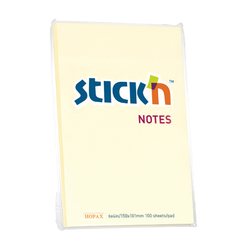 Hopax Stick'n Notes - samolepicí bloček - 150 x 101 mm, 100 l., žlutý