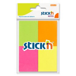 Samolepicí bloček Neon Stick´n Notes 38 × 51 mm, 4 x 50 listů