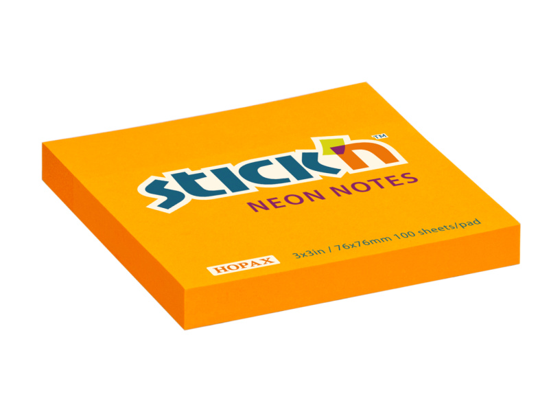 Samolepicí bloček Hopax Stick’n Notes 76 × 76 mm, 100 listů oranžový